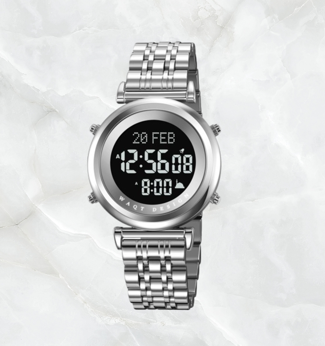 W-WAQT – Montre Femme Digitale Élégante avec Heures de Prières